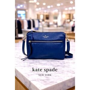 Kate Spade Jackson Street Pebbled Leather Top Zip Crossbody Hand Bag Sapphire